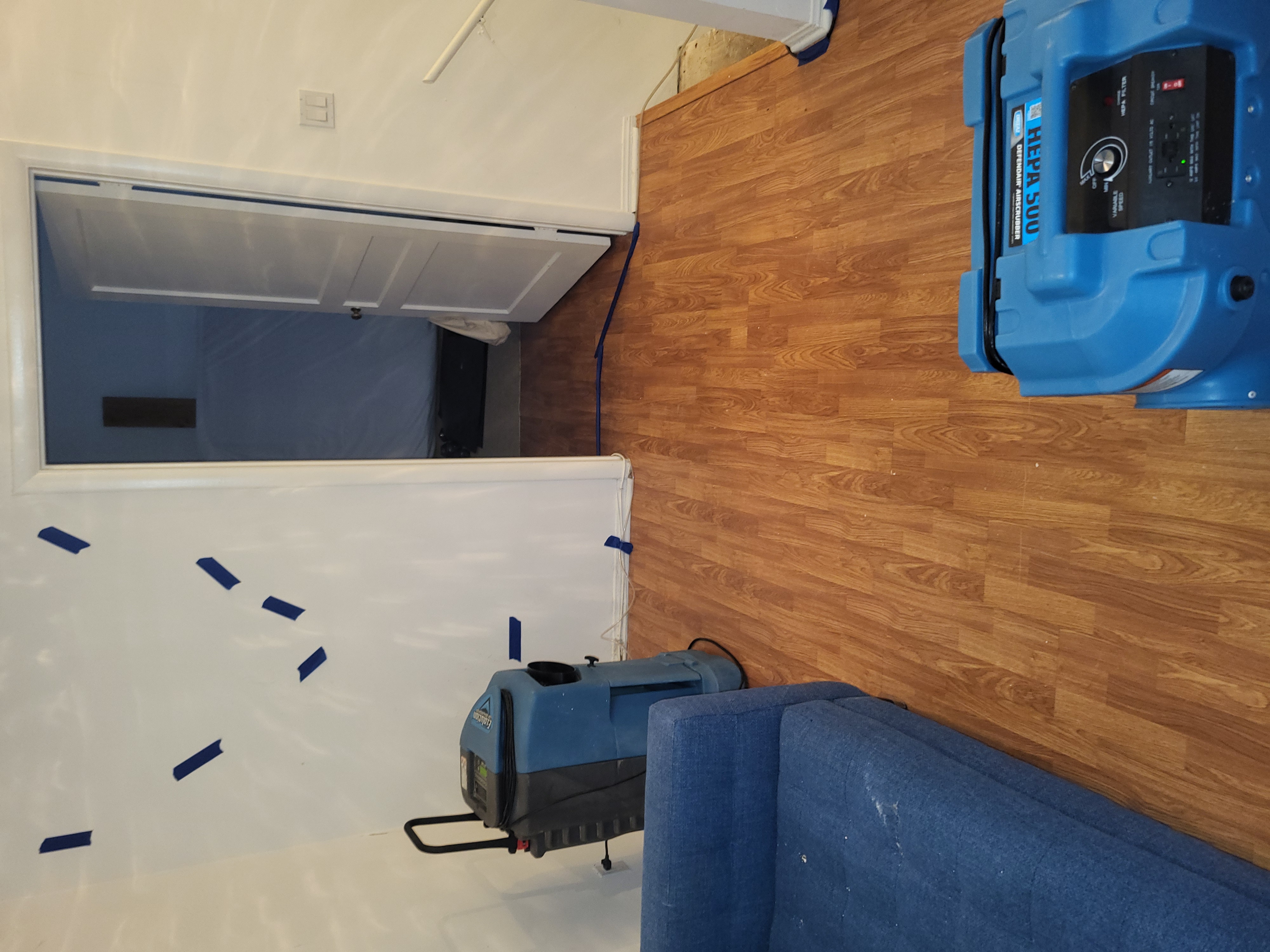 Water damage restoration before and after in Houston home